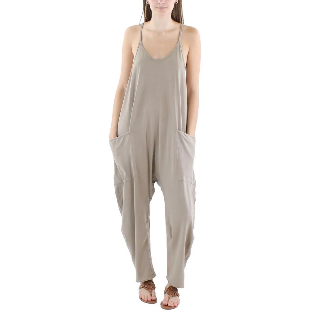 FREE PEOPLE MOVEMENT Women’s Olive Green Sleeveless Hot Shot Romper Size Medium